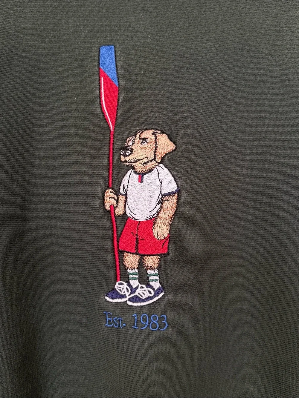J.Crew Heritage 14 oz. Fleece Embroidered Oarsman Dog Sweatshirt